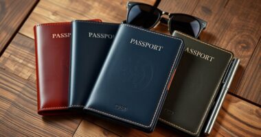 premium leather passport set