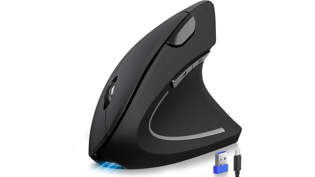 rechargeable vertical ergonomic mouse