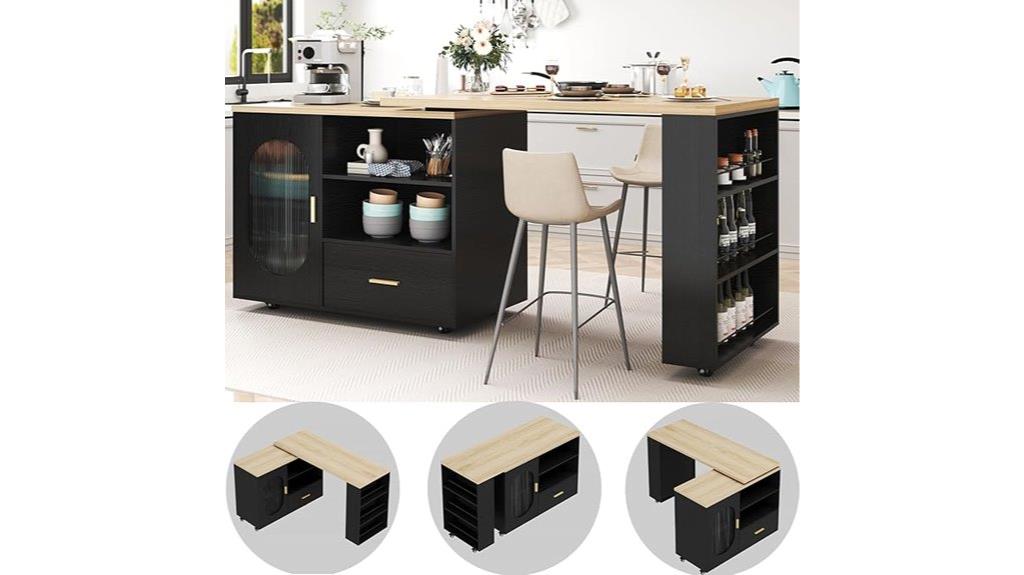 rolling kitchen island with seating