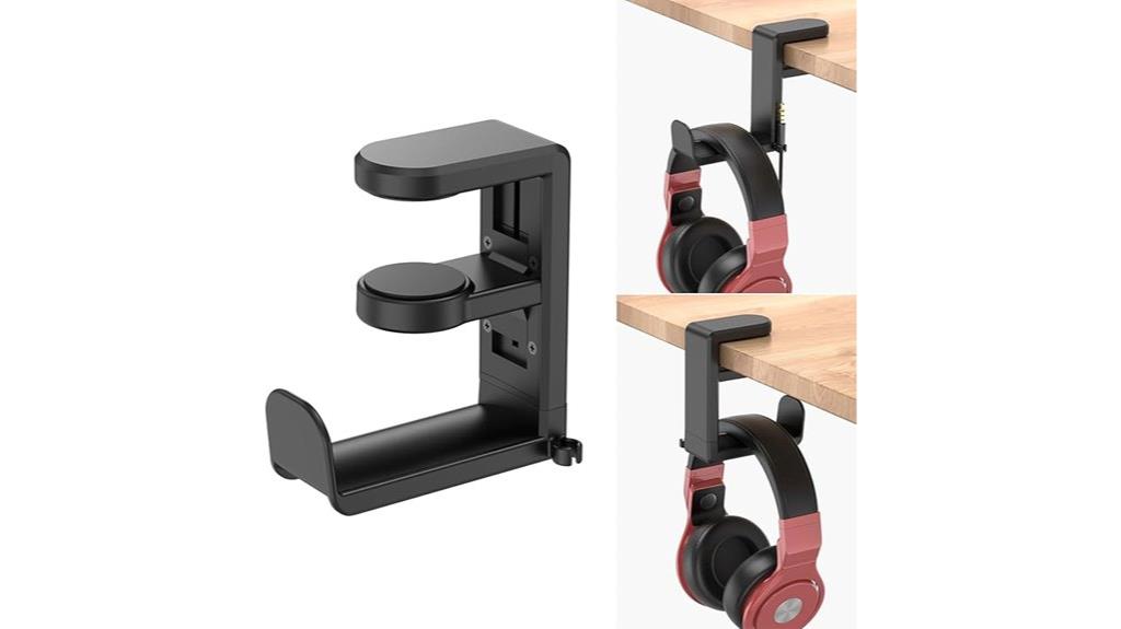 rotating clamp headphone organizer