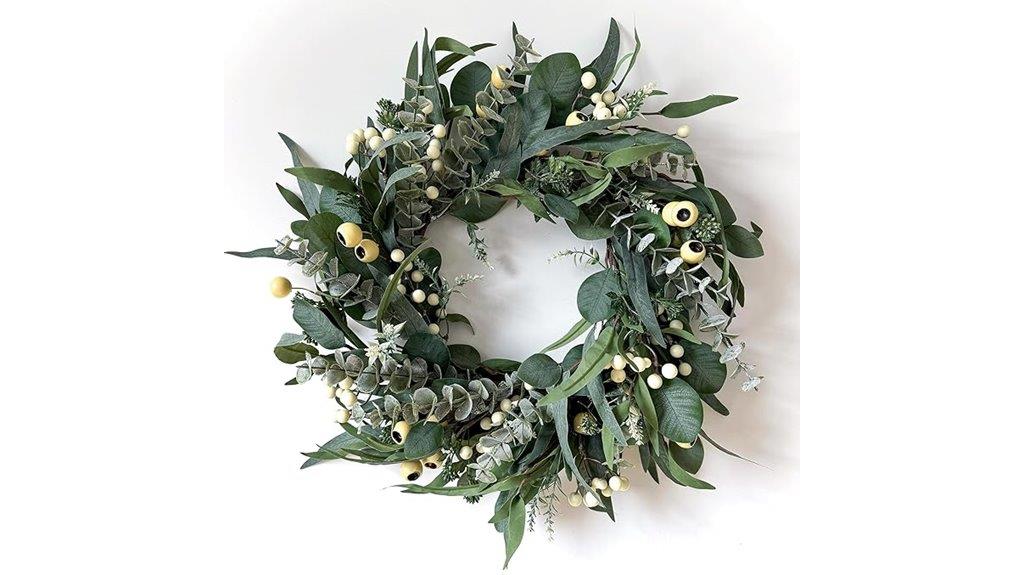seasonal greenery front wreath