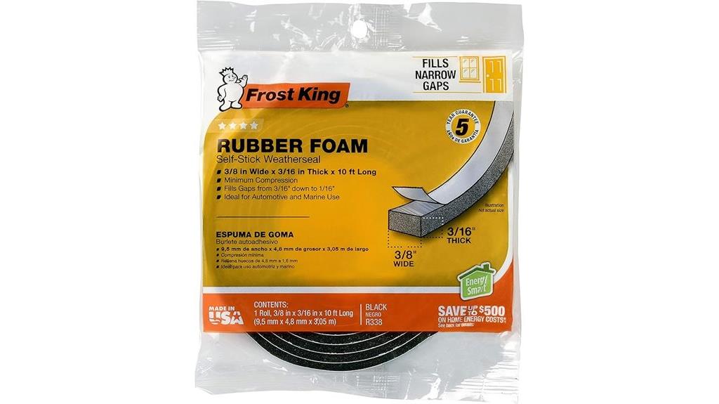 self adhesive foam weather seal