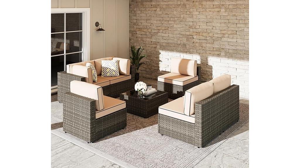 seven piece patio sofa