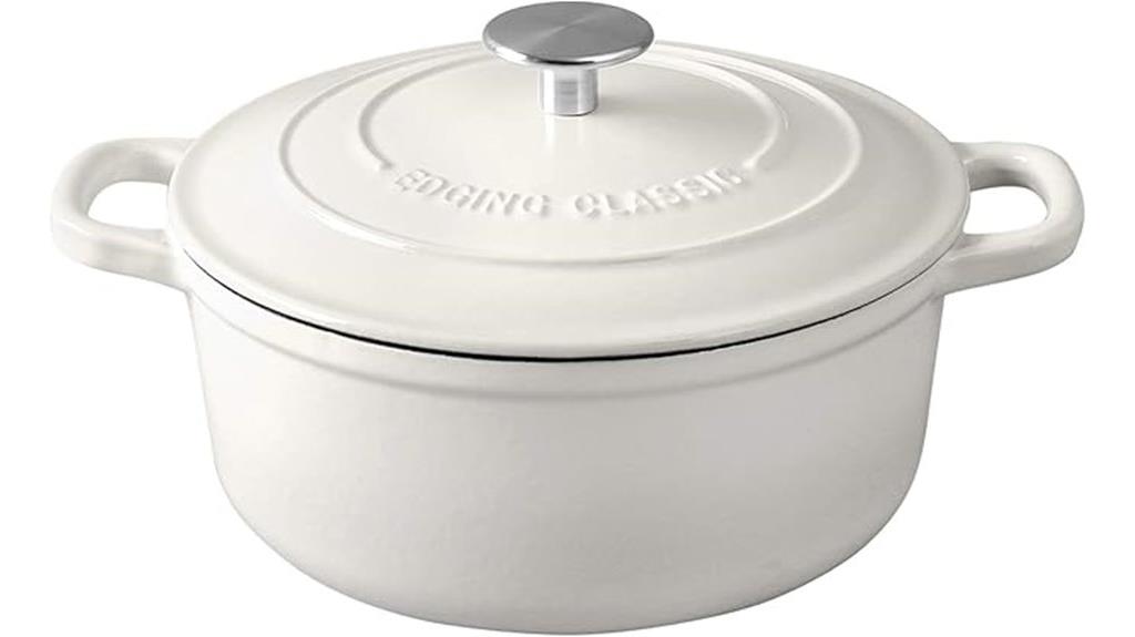 seven quart white cast iron