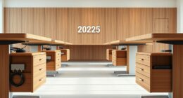 sit stand desks with cable drawers