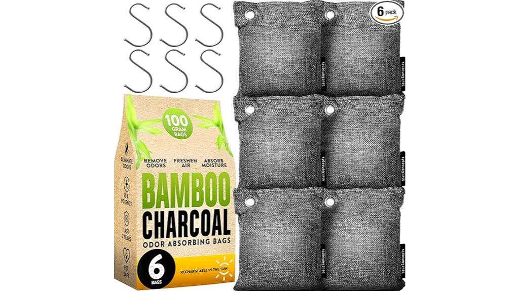 six pack charcoal odor remover