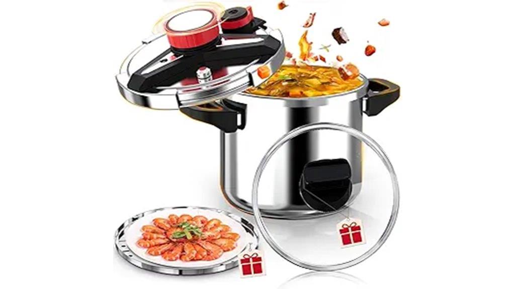 six quart stainless steel cooker