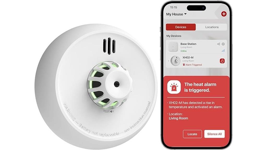 smart heat alarm with battery