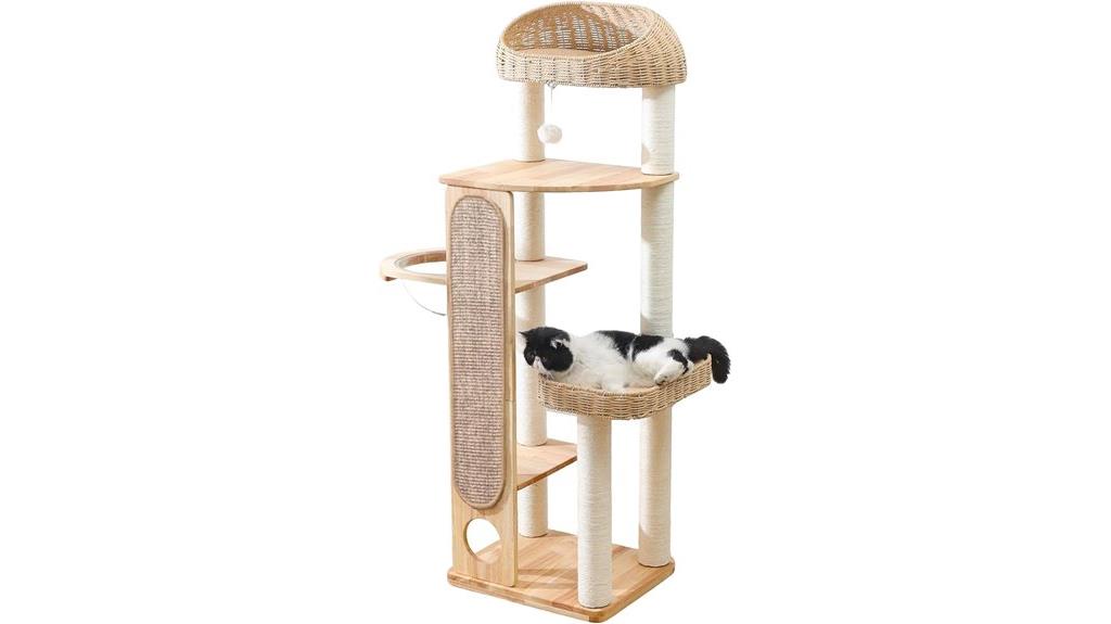 tall cat tree with accessories