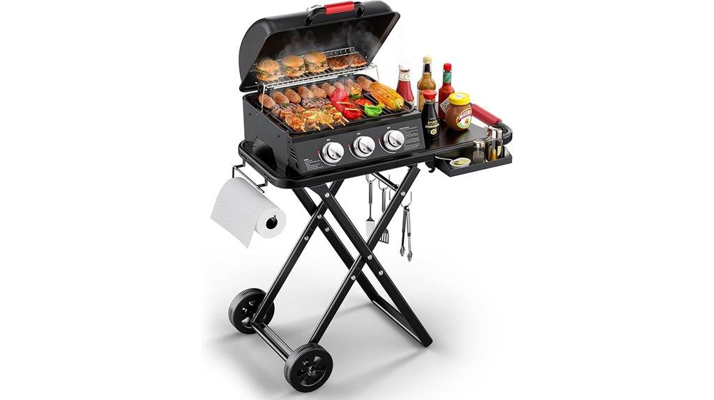 three burner gas grill