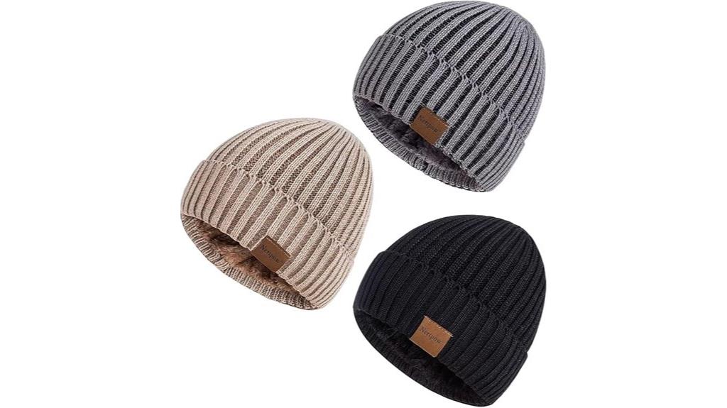 three pair men s beanie