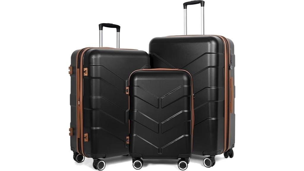 three piece hardside luggage