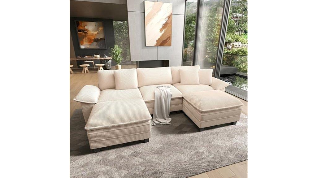 u shaped sectional sofa