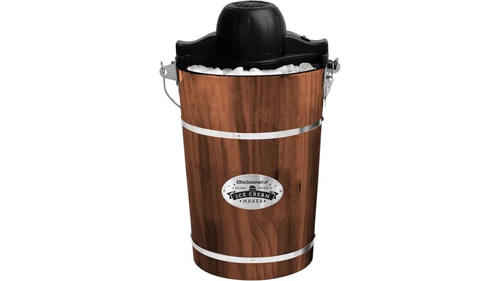 vintage walnut wood ice cream maker