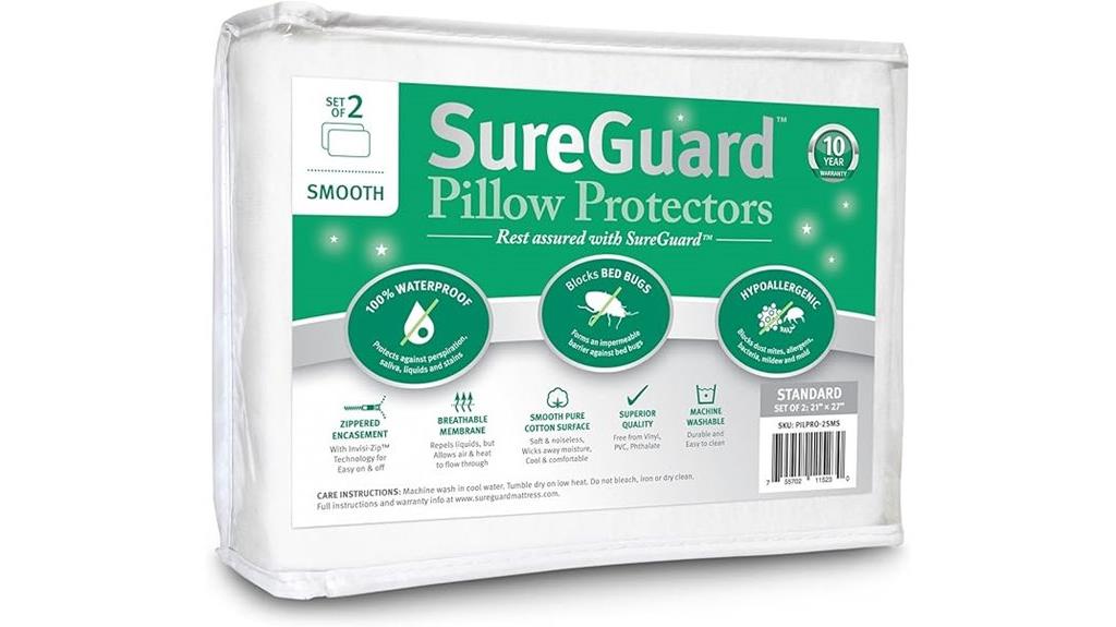 waterproof pillow protector set