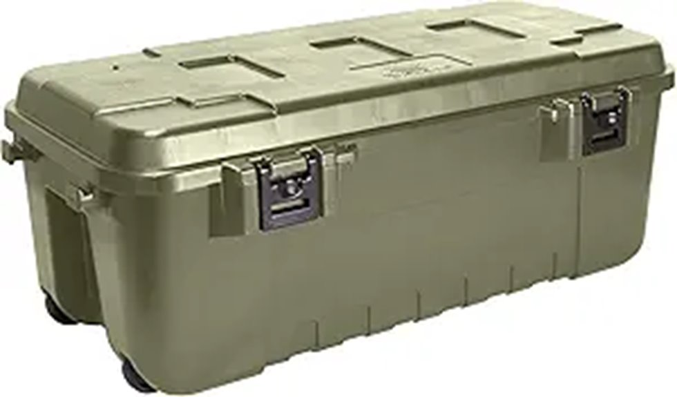 wheeled 108 quart storage trunk