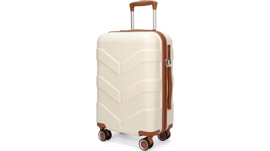white 20 inch spinner luggage