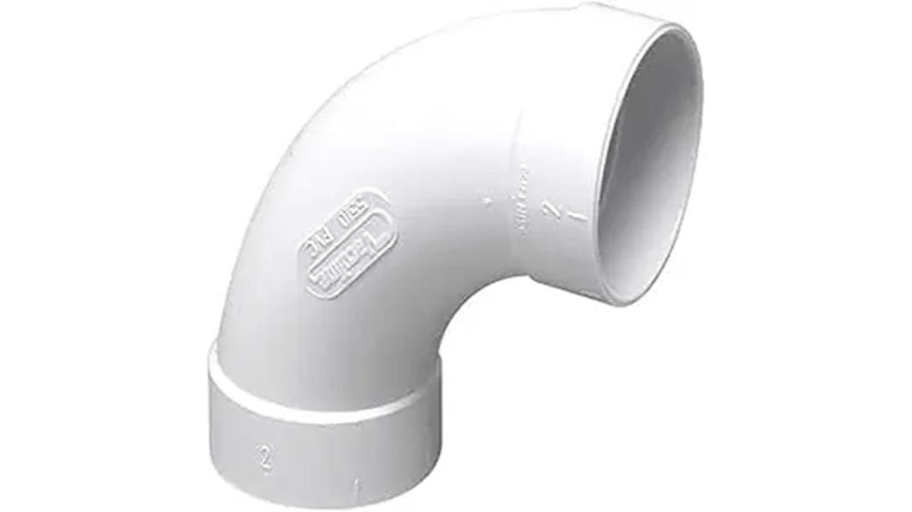 white 90 degree sweep elbow