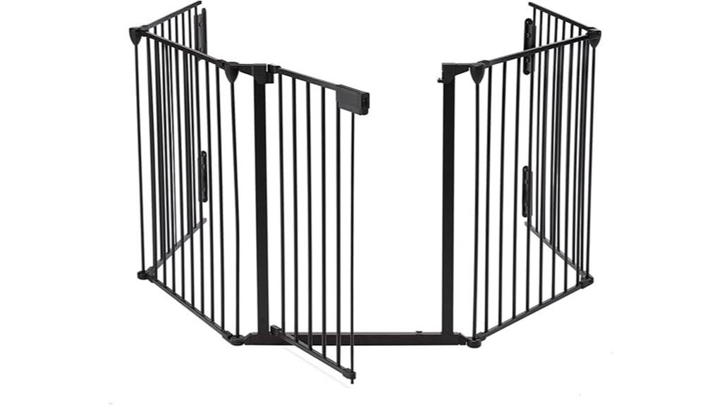 wide black metal gate
