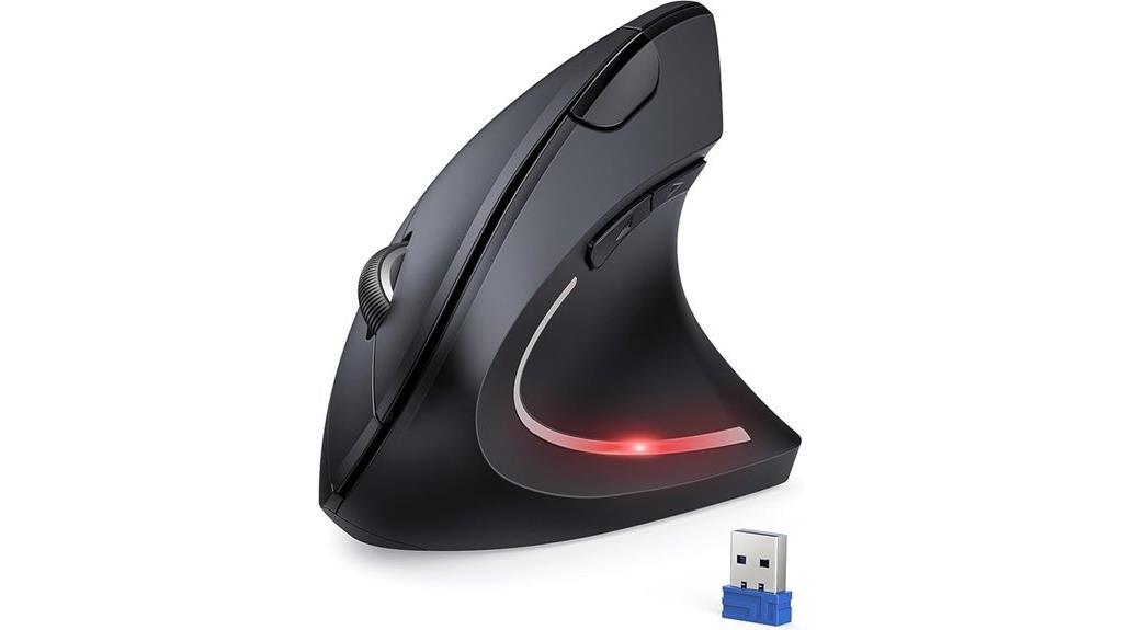 wireless ergonomic mouse with adjustable dpi