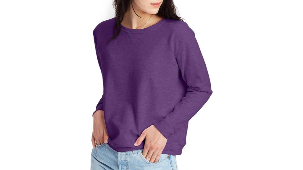 women s fleece crew sweatshirt