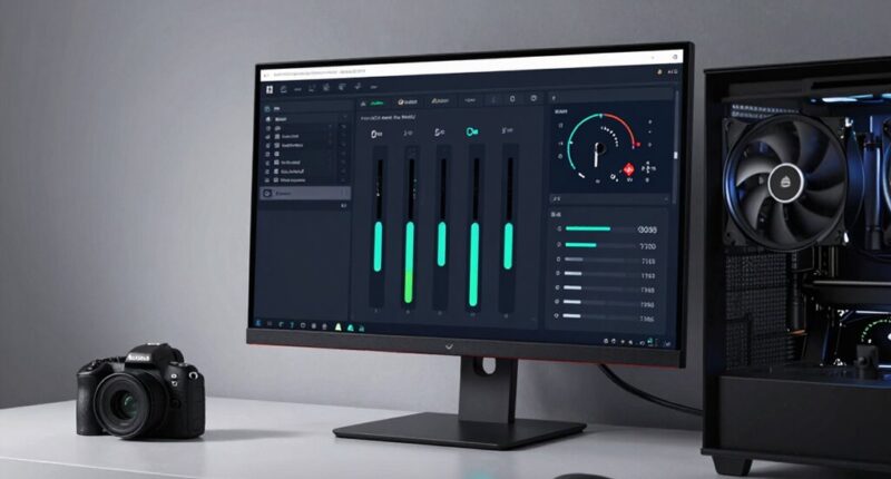 separate monitor controls fan