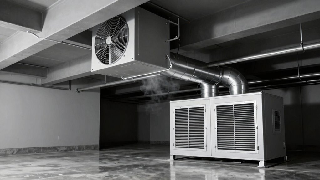 garage fumes basement moisture