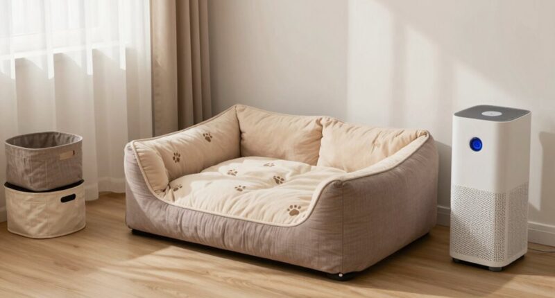 manage pet bedding accumulation