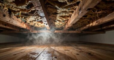 moisture rises through crawlspace