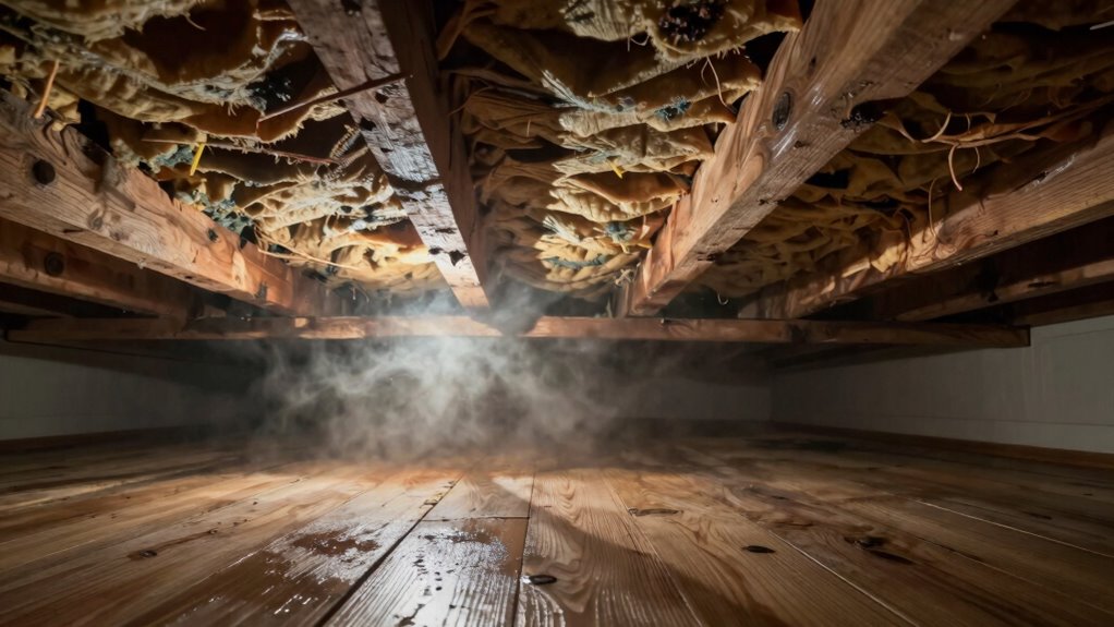 moisture rises through crawlspace