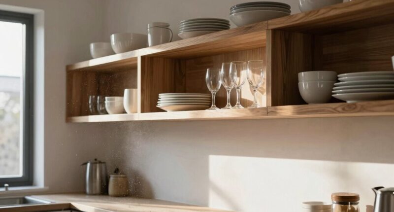 open shelves increase dust accumulation