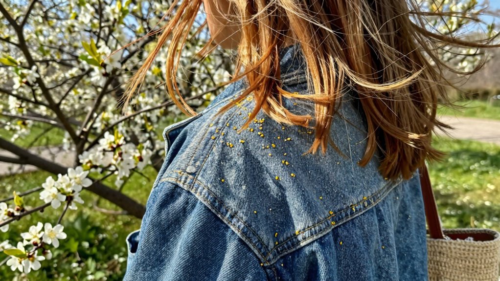 pollen hitchhikes on belongings