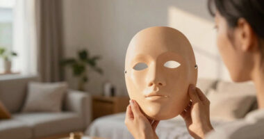 Putting On Ultra Realistic Silicone Mask