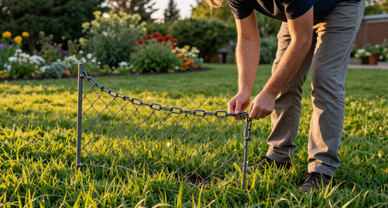 This Easy DIY Trick Solves 4 Common Lawn Problems At Once – All It Takes Is A Piece Of Old Chain-Link Fencing