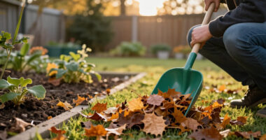 Raking Leaves Is My Least Favorite Fall Garden Job, But This Clever Scoop Clears A Whole Patio In Just A Few Swipes